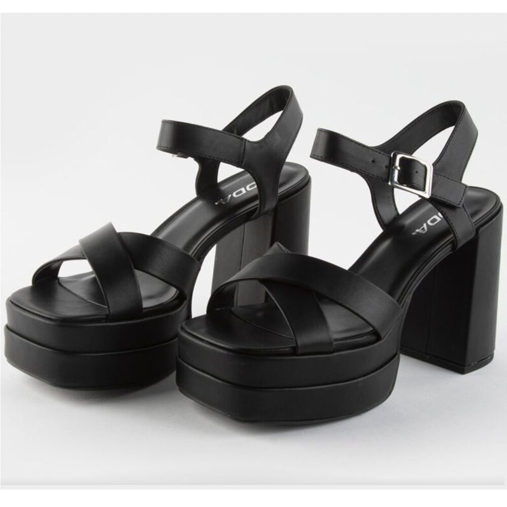 Black Strappy Platform Heels